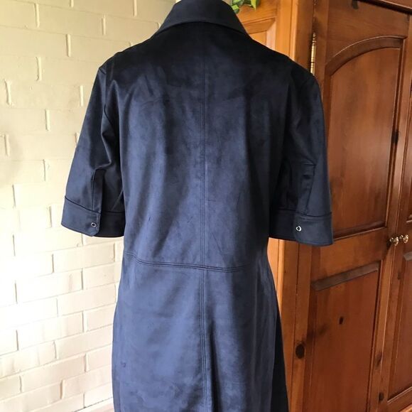 𝅺ELIE Tahari dress blue micro suede size 8 gorpcore - Picture 5 of 12